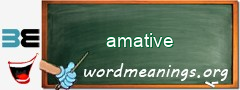 WordMeaning blackboard for amative